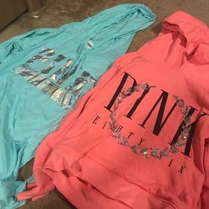 Two PINK hoodies